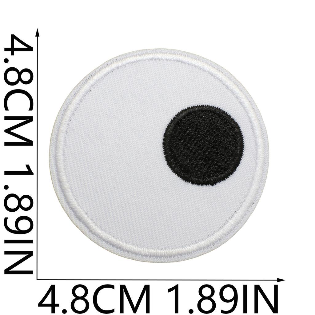 Cartoon Biscuits Embroidery Cloth Stickers Computer Embroidery Chapter Boy Ironing Funny Eye Beads Embroidery Stickers Decorative Patch Stickers