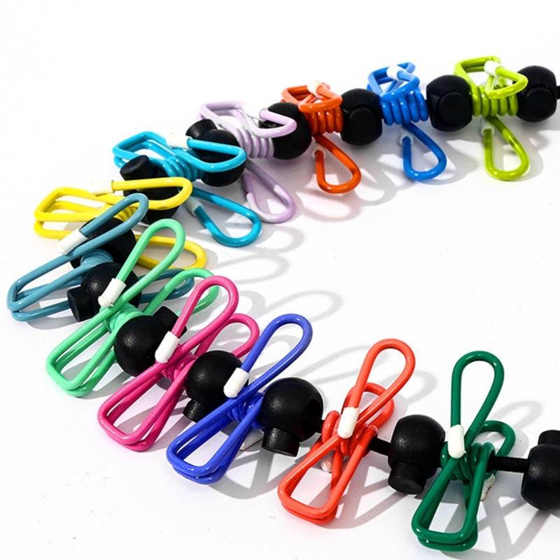 Pack Of 2 Portable Travel Clotheslines With Clip And Nonslip Hook Flexible Drying Cord For Camping Laundry Drying