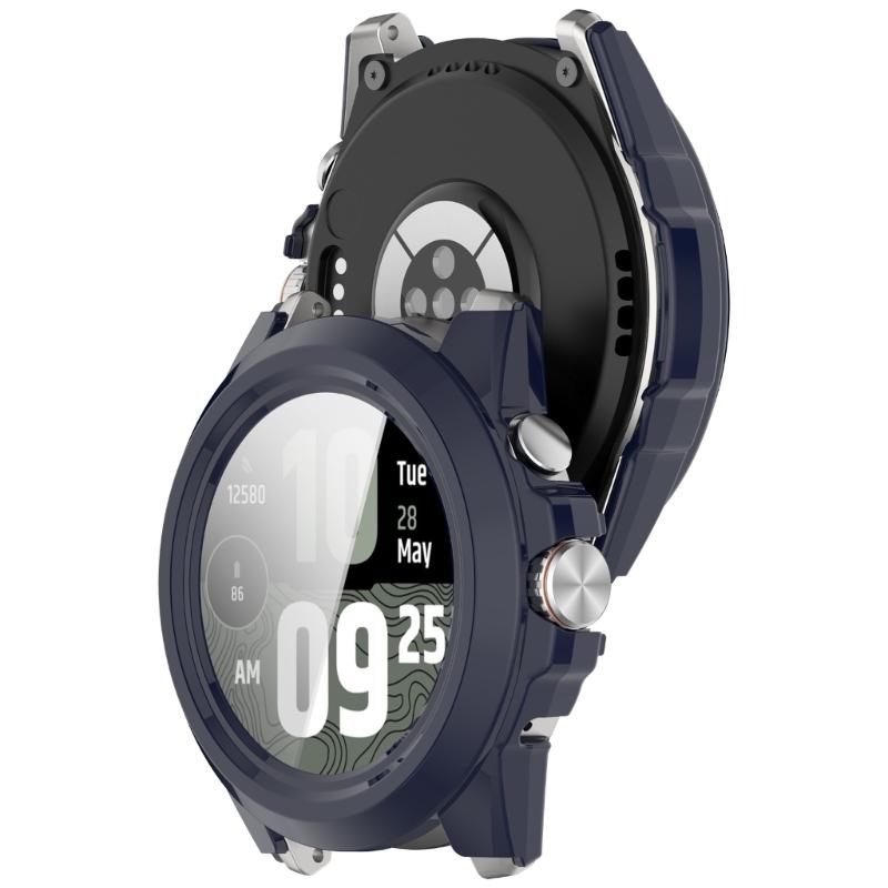 PC Full Coverage Smartwatch Integrated Tempered Glass Screen Protector Defense Hard Sleeve Case Guard Suitable for Watch