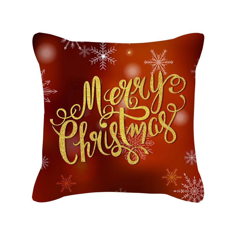 Christmas New Peach Skin Pillow Case Pillow Sofa Pillow Case Red Series Pillow
