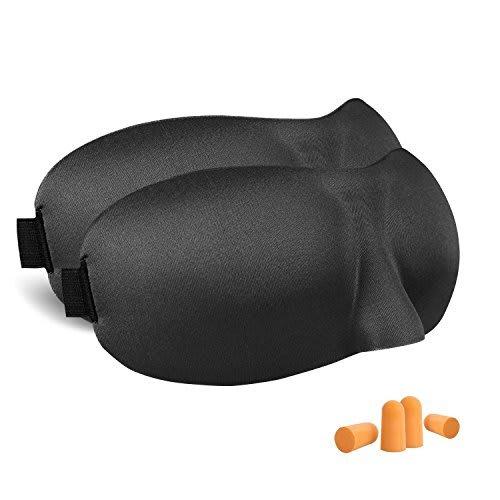 

Set of 4 Longzon Eye Masks for Restful Sleep. Lightweight, Lightweight, and Comfortable for Eyestrain, Fatigue, and Recovery. Includes Earplugs.