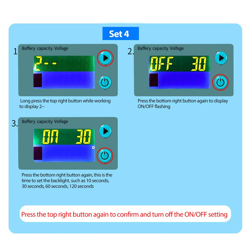 10 100V LCD Battery Monitor 12V 24V 36V 48V Digital Battery Capacity Voltmeter Tester Percentage Level Voltage