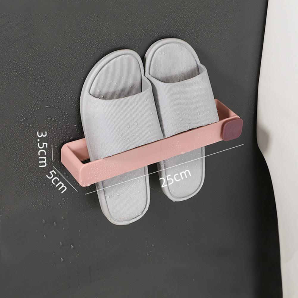 Bathroom Slipper Holder Wall Mounted Storage Rack Slipper Shoes Shelf One Piece Shoe Rack Space Saving Shelf Bathroom Hanging