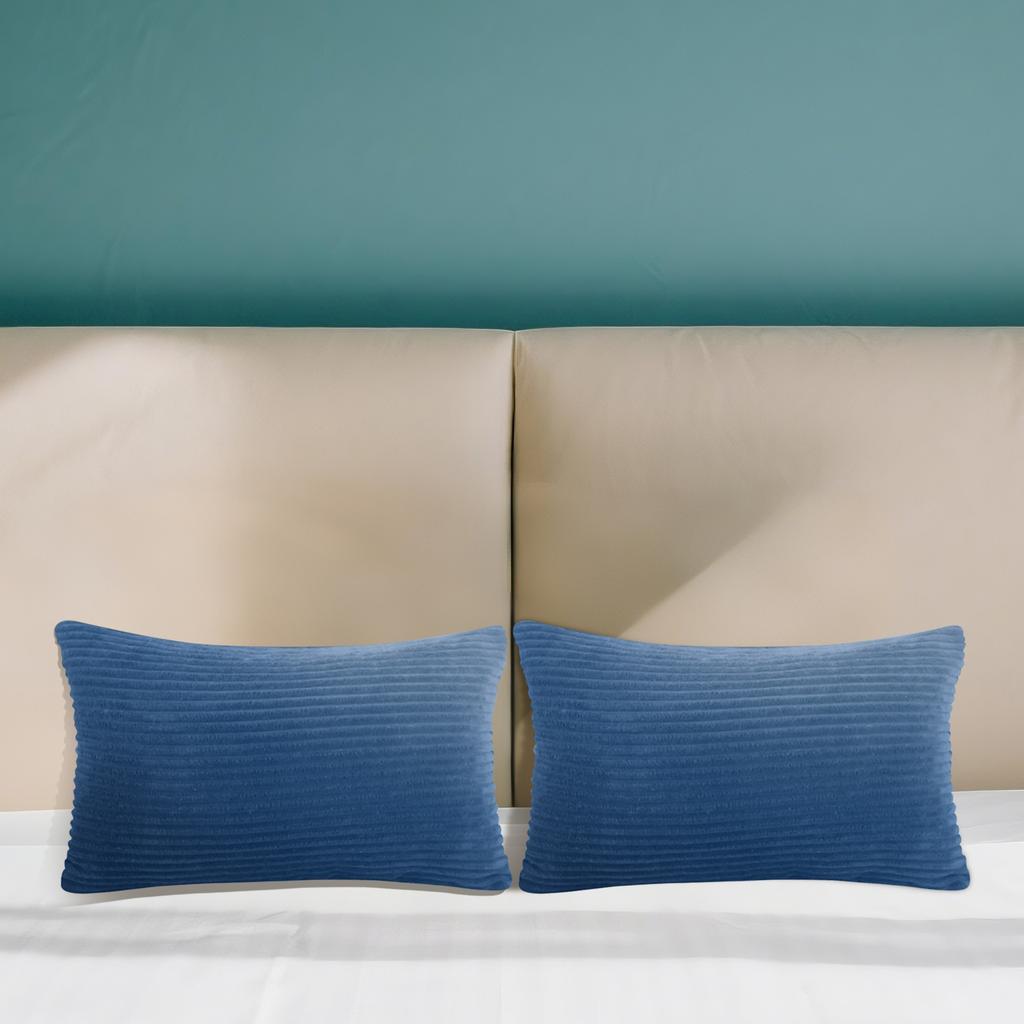 Têxtil para o lar: Veludo Cotelê Macio, Veludo Listrado, Capa de Almofada Retangular Embelezada