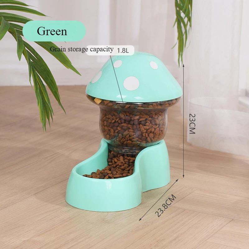 Cat Pet Automatic Feeder Water Dispenser Cute Mushroom Large Capacity Food Container Anti Spill Pet Bowl Water Storage supplies
