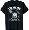 Oak Island Vintage Totenkopf Templer Schatzsuche Unisex Schwarzes T-Shirt S-5XL Q8748