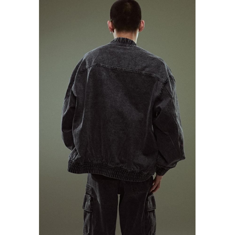 H M Loose Fit deniM Jacket Dark deniM Grey