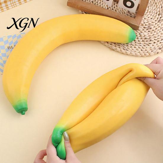 Stress Ball Alternative Banana Squeeze Toy Giant Relief Soft TPR Slow Rebound for Kids Fidget Adults Birthday Christmas Gift Focus And Relaxation