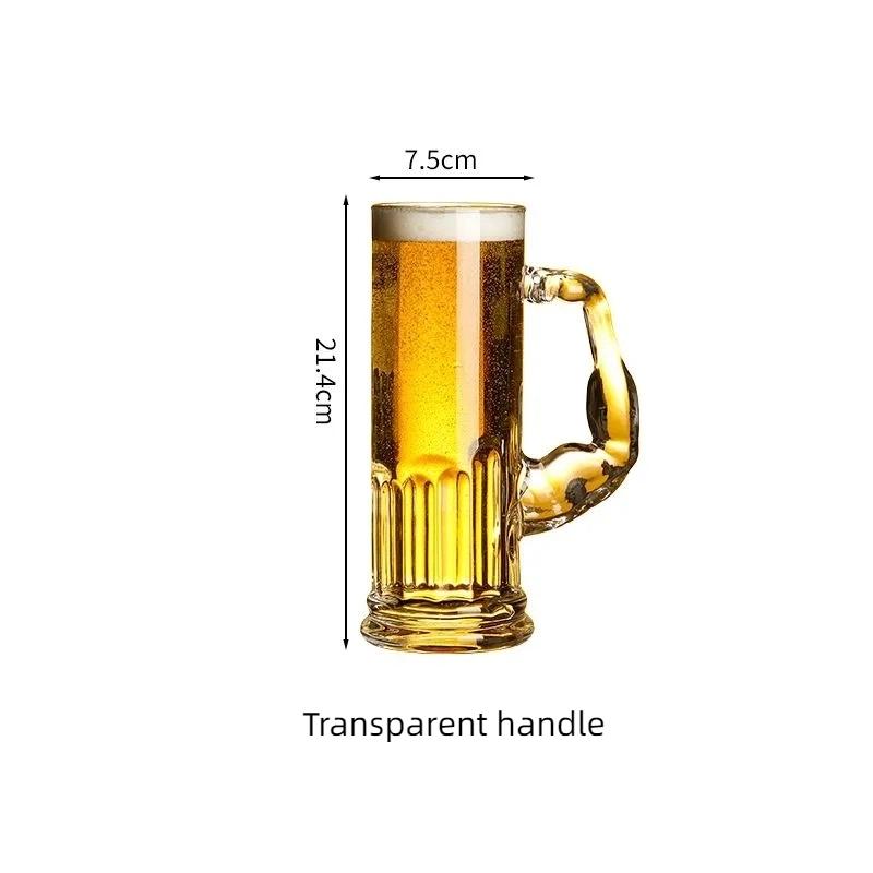 

Кружка для пива «Геркулес» – Стеклянная кружка большого объема с ручкой для пива, воды или вина A