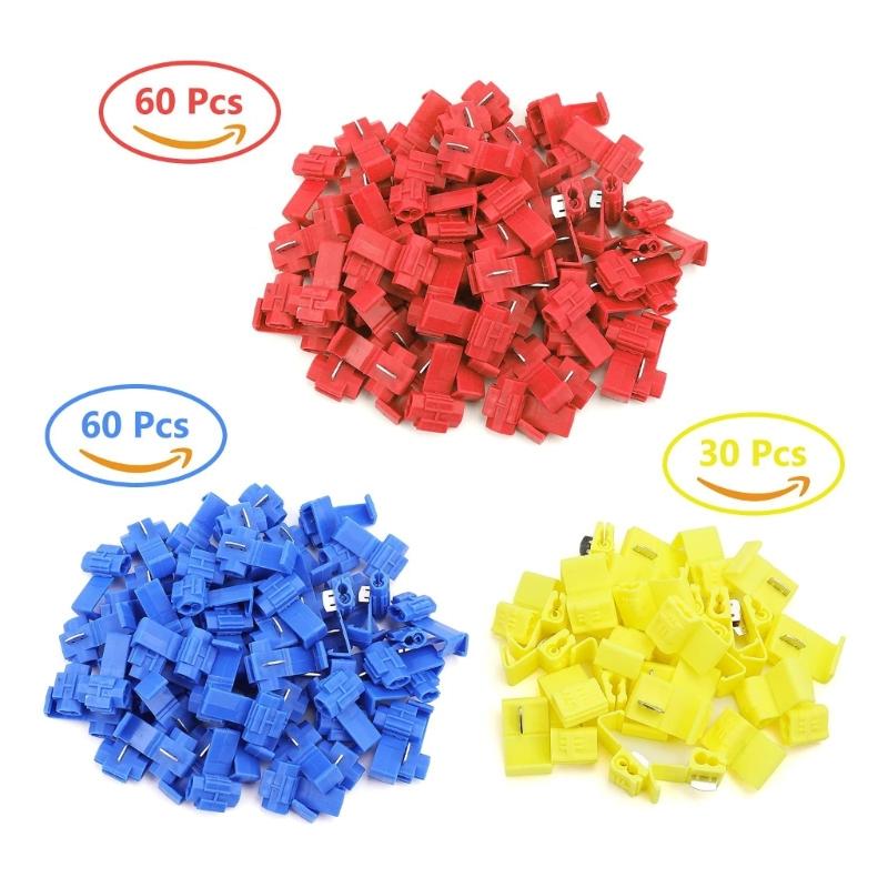 Color Stripless Wire Terminals Quick Install Electrical Connectors Heat Resistant for Home Car Lighting Systems