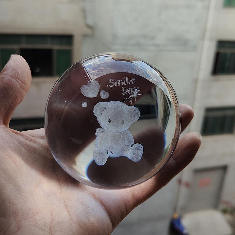 "40 Crystal Ball Ornaments: Rainy Day Clouds, Sun, Galaxy Design - Laser Engraved Cube for Home Decor and Gifts"