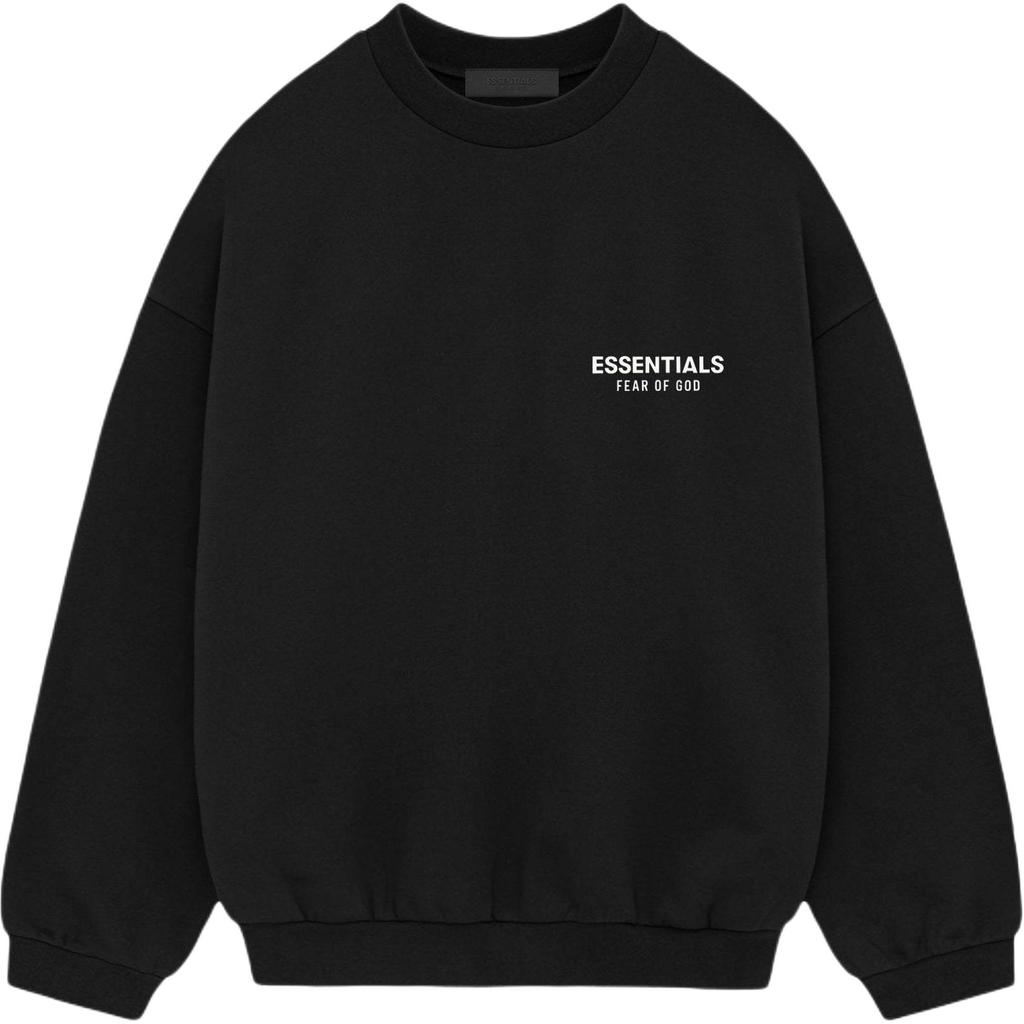 Fear of God Essentials Fleece Crewneck II Black Men Tops 192HO246260F