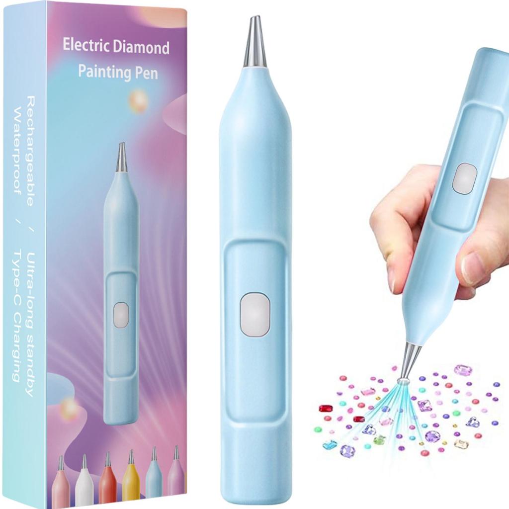 Elektrické pero na diamantové malování Nevyžaduje vosk Elektrické vakuové pero na diamantové umění s USB C kabelem pro začátečníky