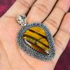 Tiger's Eye 925 Solid Sterling Silver Pendant, Handmade Gemstone Pendant, Gift For Mom Antique Jewelry