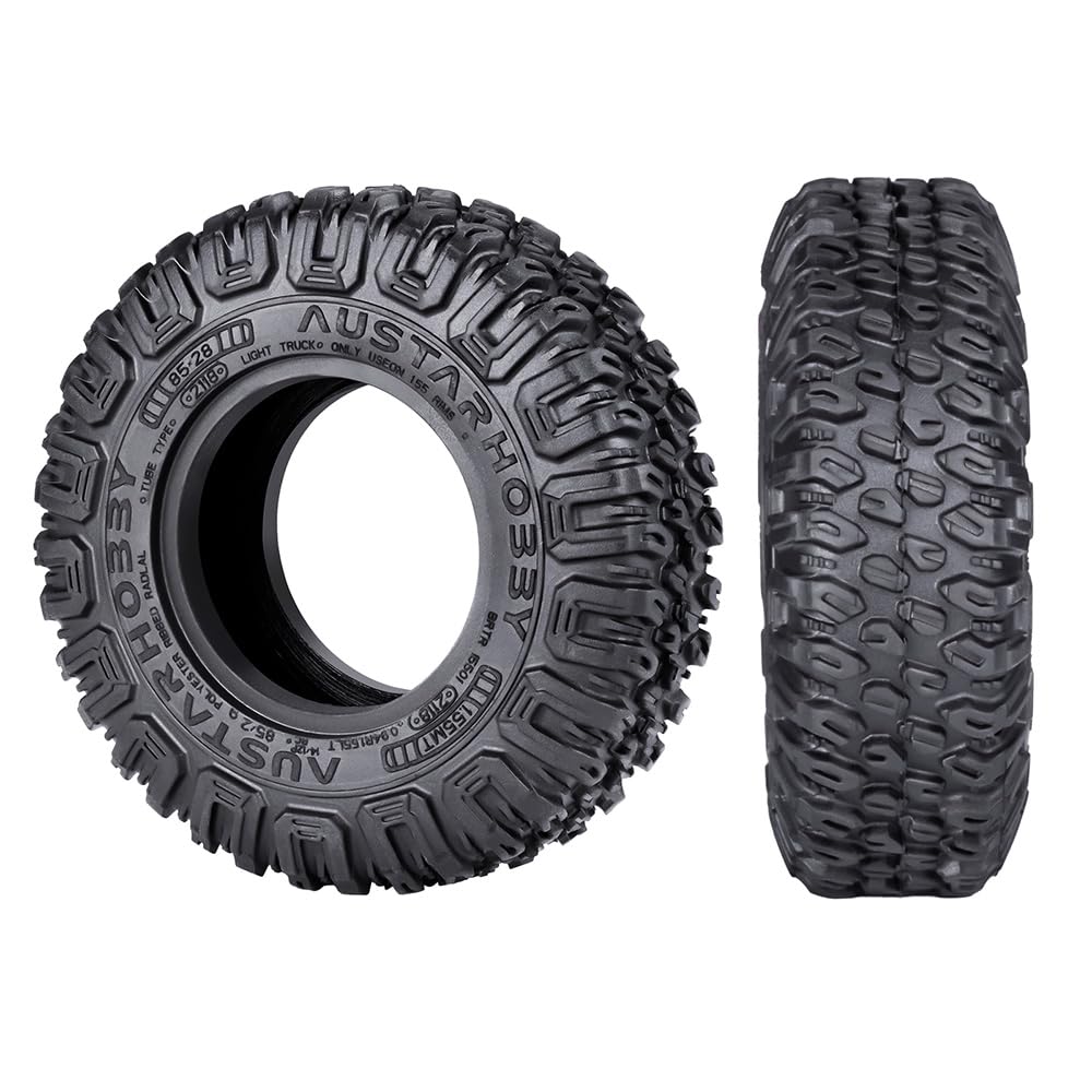 RC Crawler Tires, 1.55 Wheel Tires, RC Tires, All-Terrain Adventure Tires, 85mm, for AX90069 UTB18, MST, and JIMNY