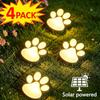 4 Pack Paw Print Solar Lights Solar Lamp In The Shape of Pet's Footprint for Garden Courtyard Terrace Balcony Garden and Lawn