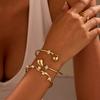 European American Cross-border Stainless Steel 18K Gold Plated Trendy Women's Bracelet Imitation Pearl Opening Design Non-fading