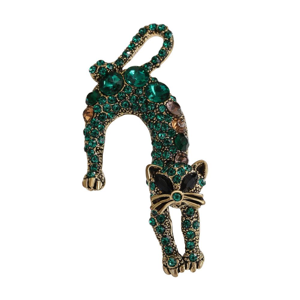 

Colorful Cat High-end Elegant and Gorgeous Animal Lazy Catwoman Brooch 2*5CM