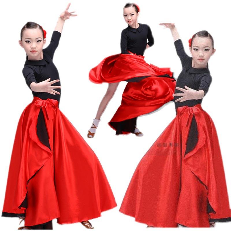 Girls Latin Dance Skirt Female New Pasodoble Dance Skirt Cape Performance Competition Wear Female Dancing Wear