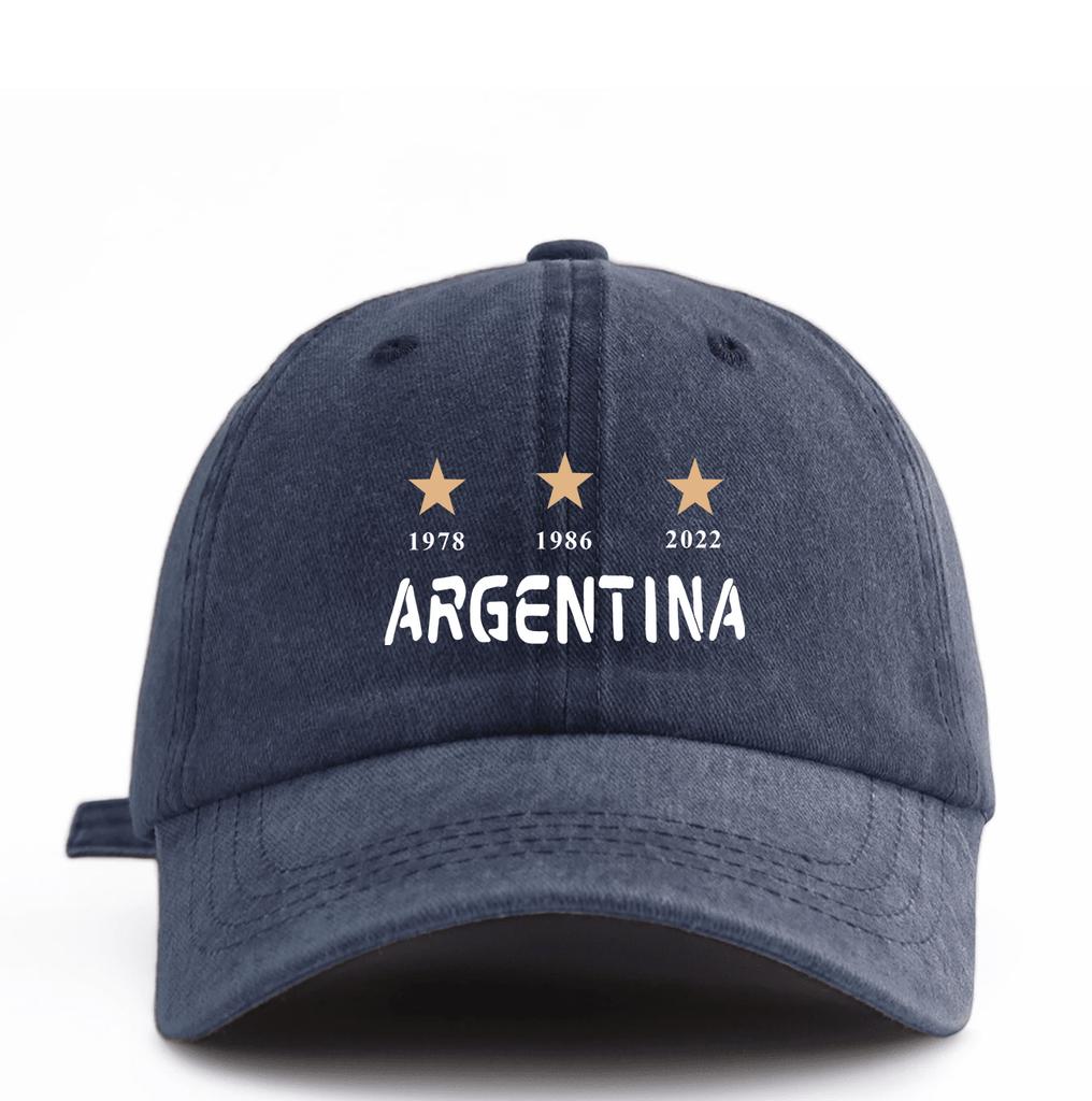 Argentina Printed Washed Baseball Cap Casual Retro Dad Hat Adjustable Lightweight Sun Protection