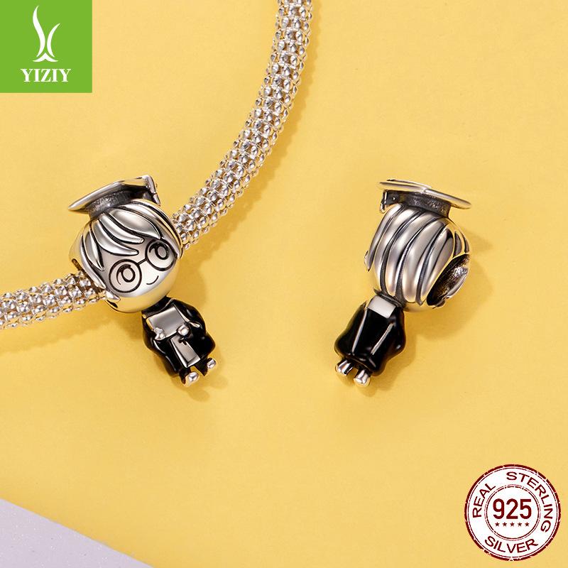 Graduation Season Boy Diy Beaded Accessories Creative Graduation Gift S925 Sterling Silver Beads Loose Beads