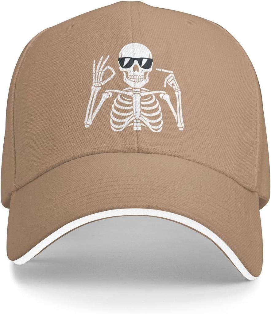 Skeleton OK Sign Sunglasses Baseball Cap Funny Viral Slang Adjustable Adult Unisex Summer Hat
