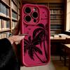 Black Palm Tree Silhouette Phone Case for iPhone 17 16 15 14 13 12 11 Pro Max Plus Anti Scratch, Gel Flexible Protective