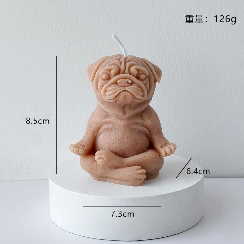 1Pc Handmade Soy Wax Meditating Puppy Candle - Aromatherapy Home Decor Photo Prop Wedding Party Favor Gift