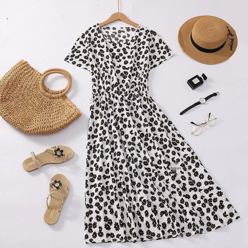 

Southeast Asia Elegant Mid-Length Dress for Middle-Aged Women XL