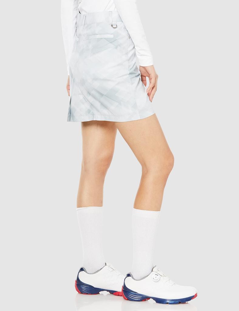 Munsingwear MGWVJE01 Gradient Print Asymmetrical Light GY00 Equivalent to Japanese Size 7 Women's Water-Repellent Skirt, Soft, Rain, Golf, (Gray),