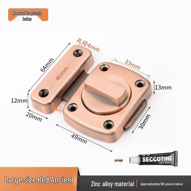 Zinc Alloy Anti-theft Sliding Door Lock with Rotating Bolt