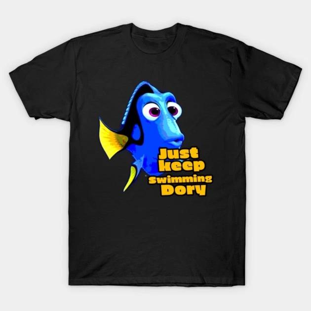 Just Keep Swimming Dory Black TShirt S
