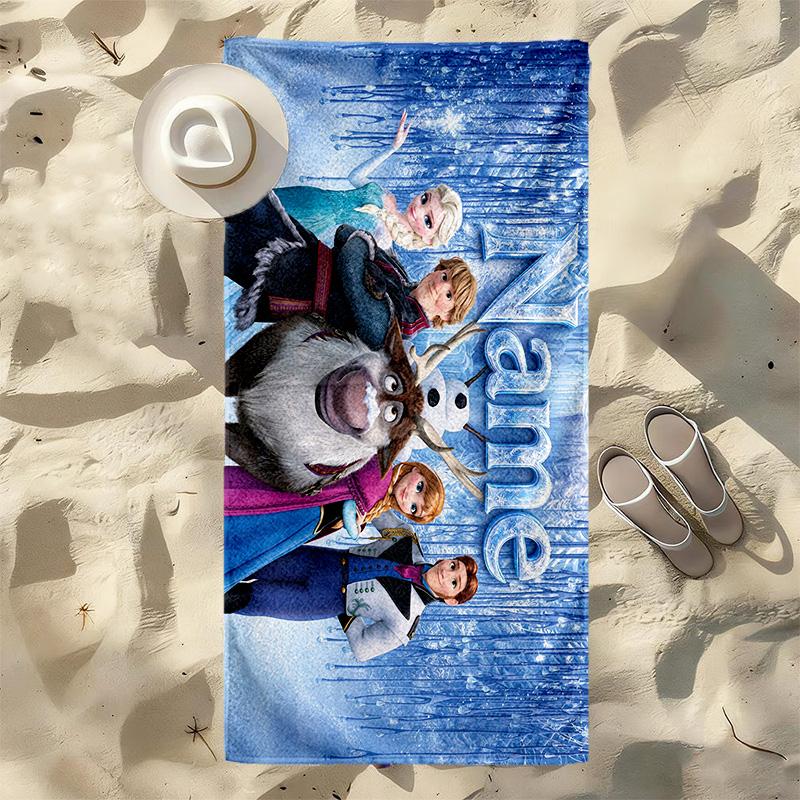 Custom Name Frozen Friends Stylish Printed Beach Towel,a Quick-drying, Absorbent Mat Suitable for the Beach, Pool, Gym, and Travel Fans Gift