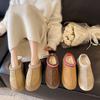 Thick-soled Snow Boots Women's Fleece Thickened Popular Fluffy Cotton Slippers Women's Outer Wear 2025 Autumn and Winter New Baotou Half Drag