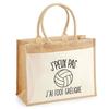 Beach Bag - PLANETEE - Jute with Pocket "Gaelic Football I Can't" - Cotton - Multicolored - 43x33 Cm