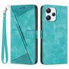 Leather Protective Cover for Xiaomi Redmi 12 4G,Triangle Imprint Wallet Stand Phone Case with Strap