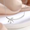 Sterling silver personalized bow necklace, women's high sense, European and American fashion big brands, the same water drop S925 silver pendant