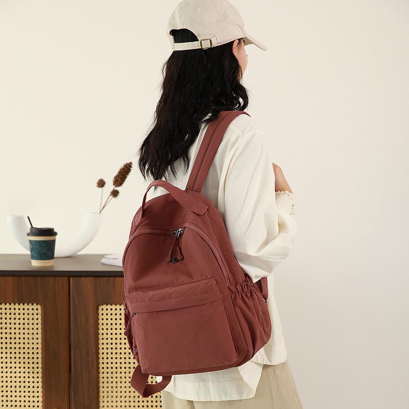 Japanese Simple Casual Backpack Women's New Large-capacity Travel Backpack Anti-splashing Nylon Student Schoolbag