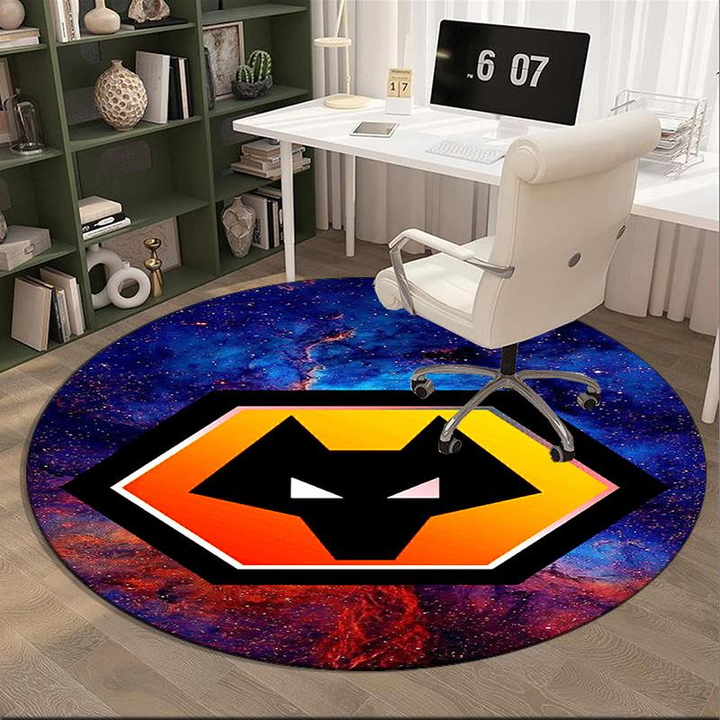 1PC round rug Powerful Symbol Design Printed Round Area Rug ,Rug For Home Office, Round Chair Rug, Decorative Carpet Fan gifts Christmas gift