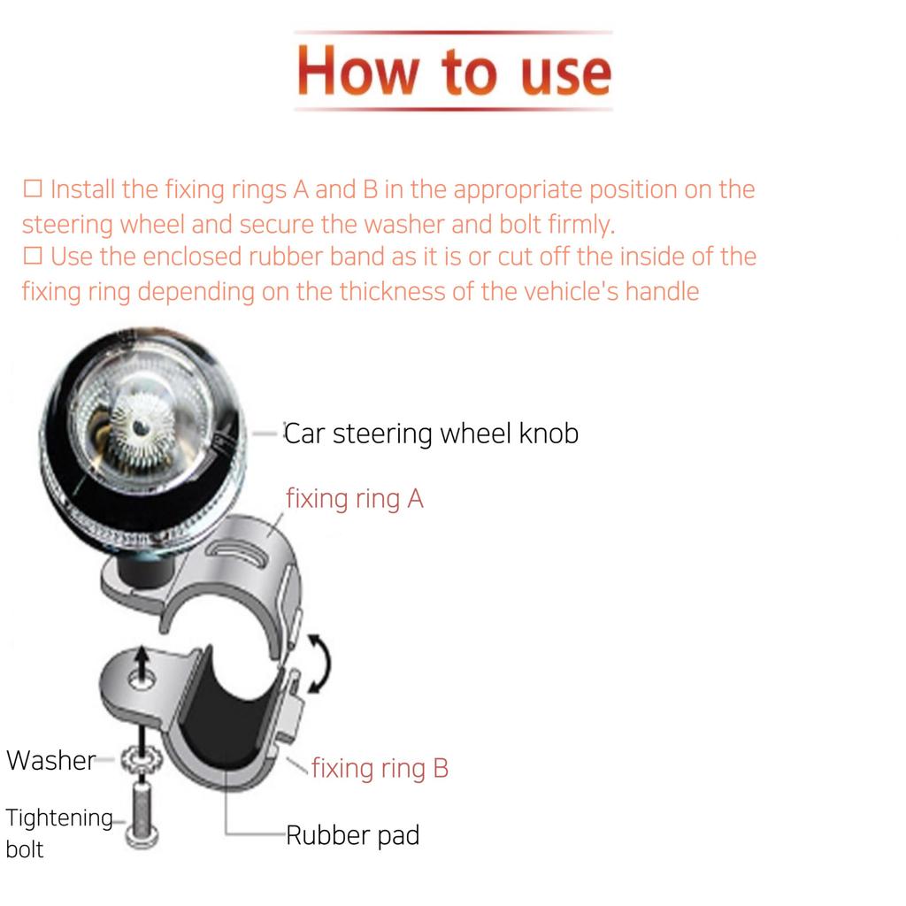 Manivela de Potência REX Design de Luxo com Rolamento de Esferas de Metal para Rotação Suave e Fácil Instalação de Manopla de Volante para Carros Kei. Caminhão, Carro, Spinner.