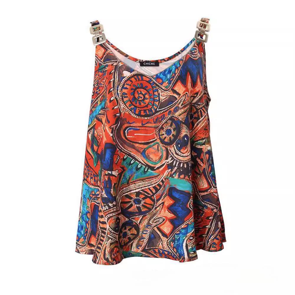 GMXIA Women's Fashion Casual Summer Sleeveless V-Neck Blouses & Shirts