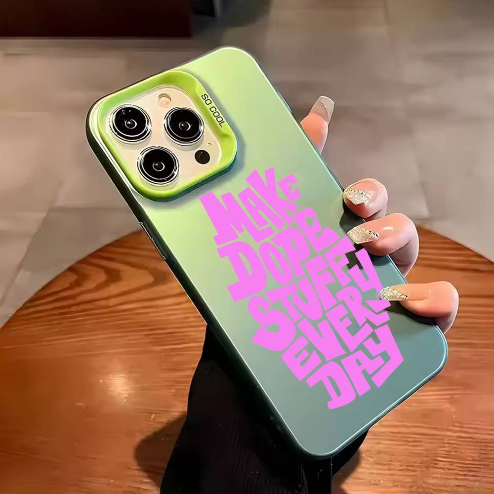 Simple English letter Phone Case For iPhone 17,16,15,14,13,12,11,Pro Max,Plus Candy Silver Cover