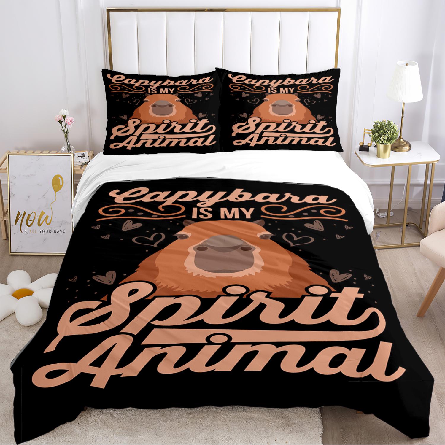 

capybara Cartoon Anime Cute All Season Duvet Cover kawaii Bedding set Soft Quilt Cover and Pillowcases Single/Double/Queen/King 135x200cm