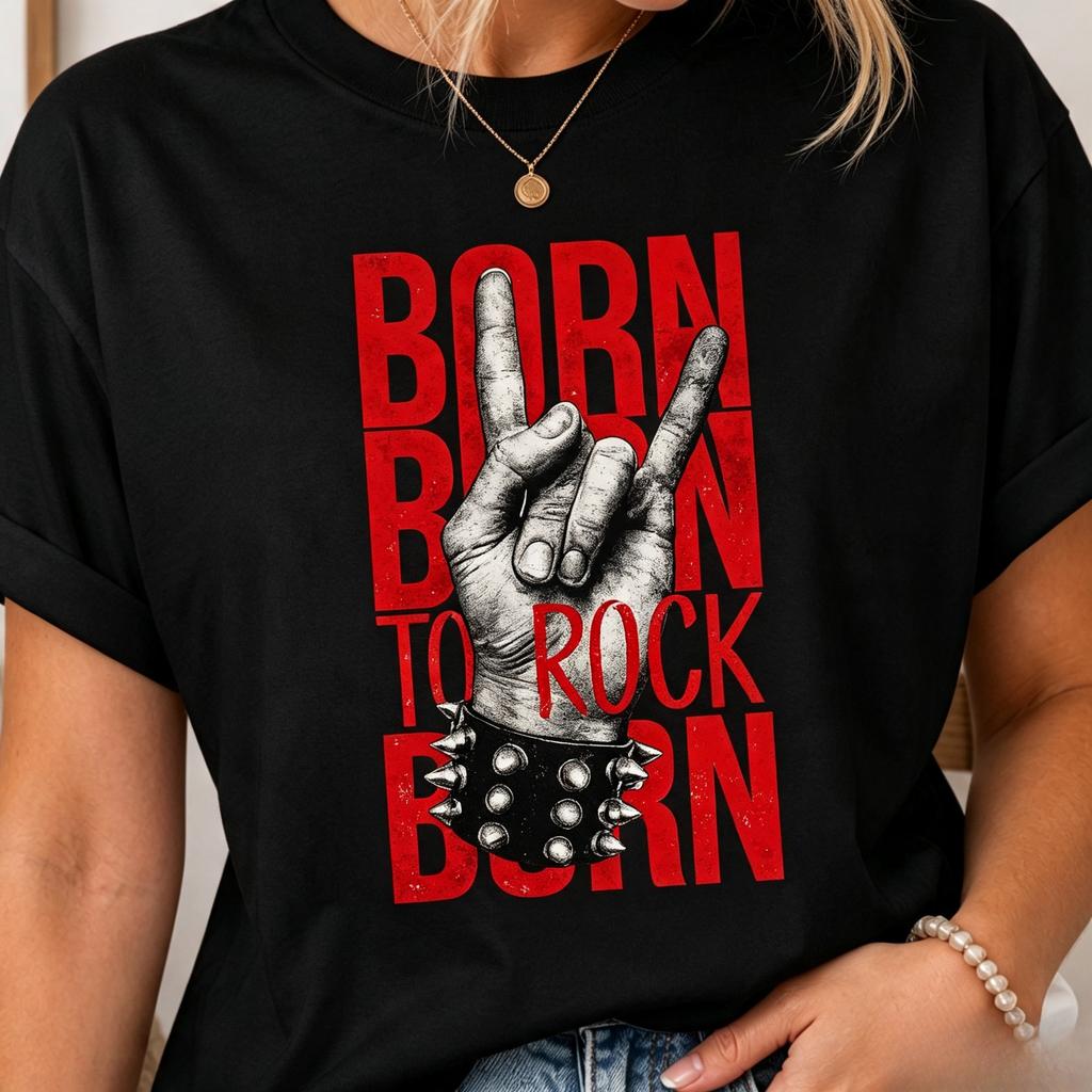 Born To Rock Shirt Vintage Rock and Roll T-Shirt Musikliebhaber Geschenk Konzert Shirt Rock Fan Geschenk Geburtstagsgeschenke Geschenke für Er