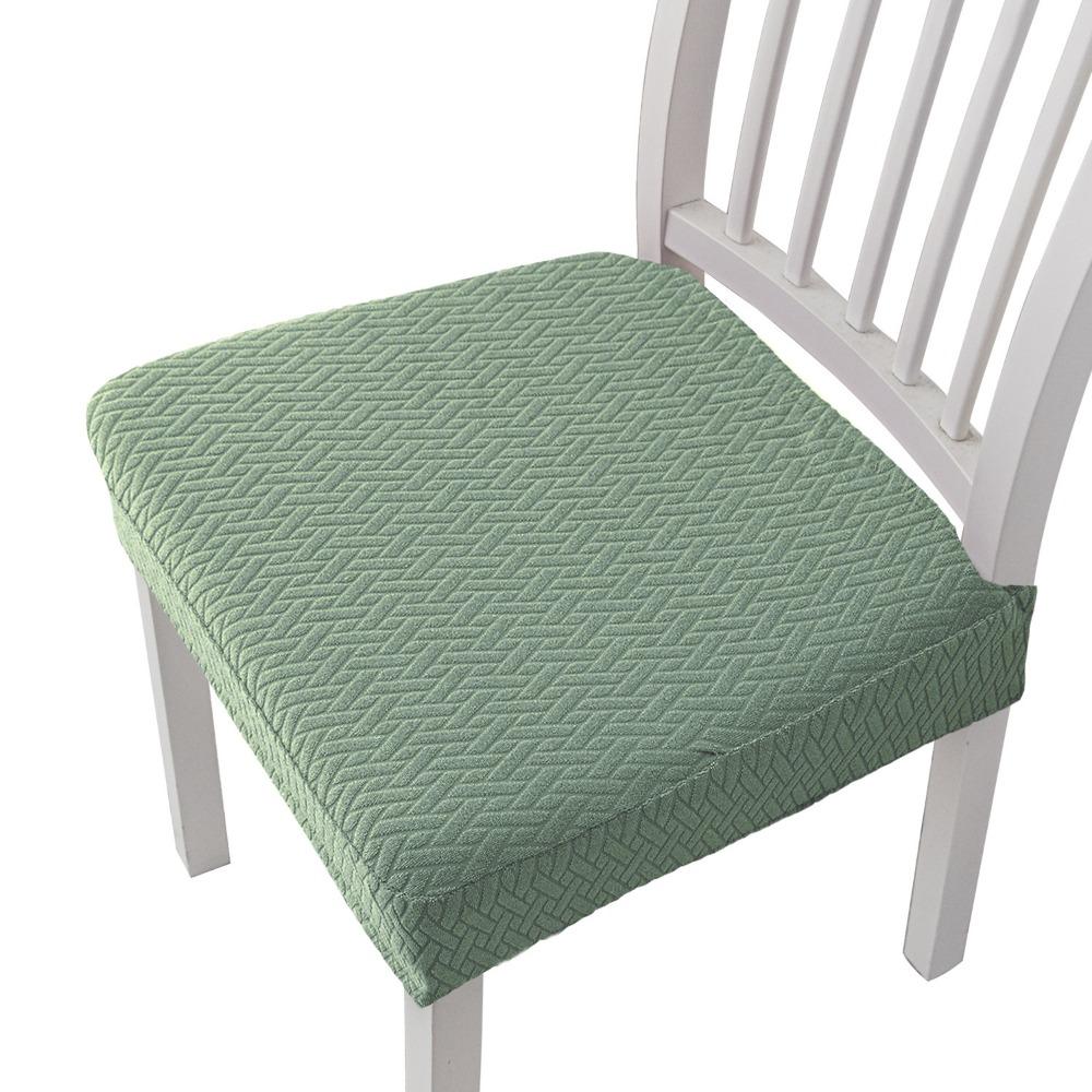 Stretchable Jacquard Chair Cover Pure Color Elastic Seat Covers for Hotel Home Dining Chairs