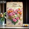 Metal Wall Art Poster, Vintage Happy Mothers Day Gift, Floral Home Decoration