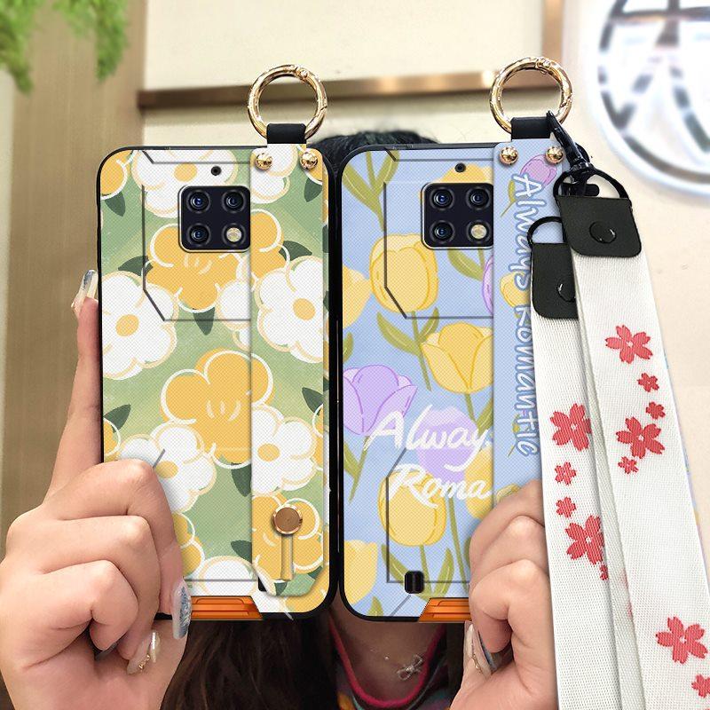 Phone Holder Wristband Phone Case For Oukitel WP6 Oil Painting Soft Case Fashion Design Protective Kickstand Anti-knock
