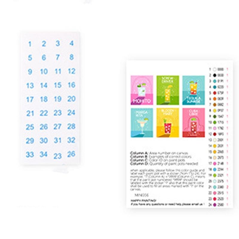 6PCS Numbered Preprinted Fabric Canvas With Acrylic Paint Art Brush For Beginner Art Craft Project and Home Decoration