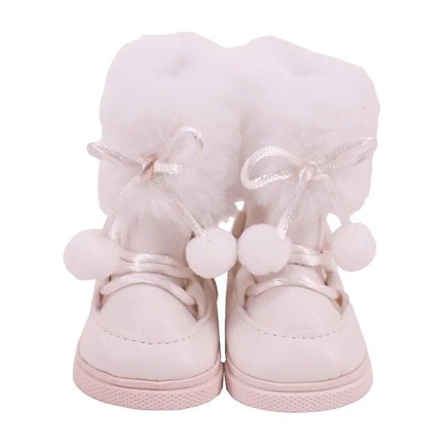 Doll Shoes Boots Handmade Plush Boots 7cm Shoes for 18 Inch American 43cm Baby Born Doll Accessories