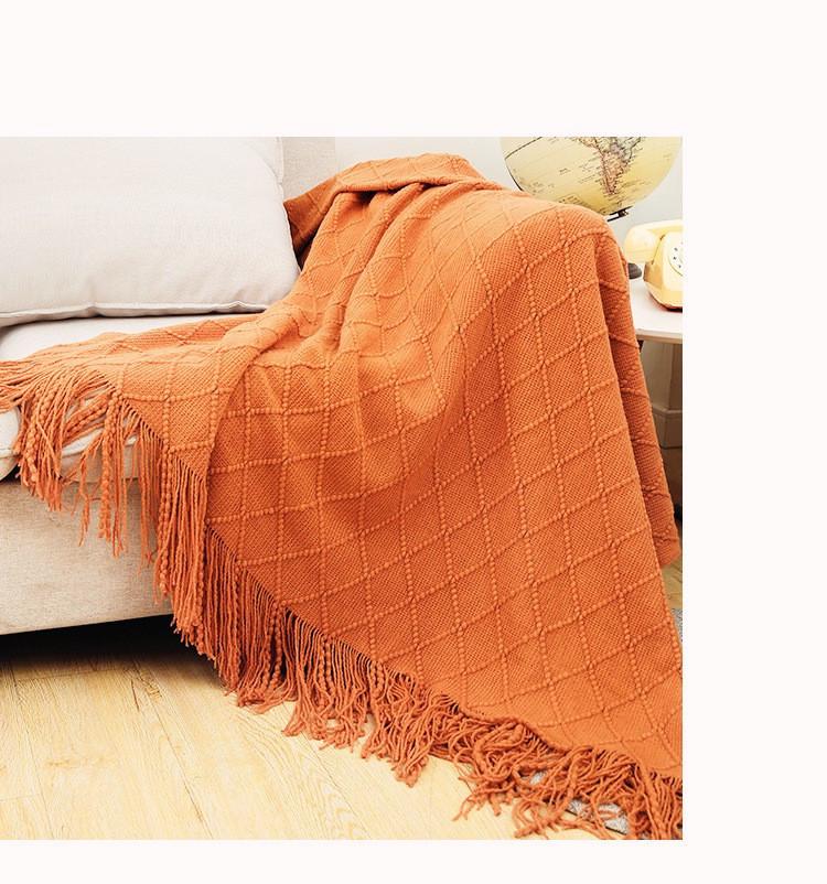 Bohemian Knitted Throw Blanket for Bed, Sofa, or Office Nap